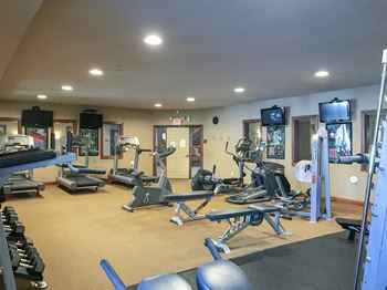 fitness center with weights